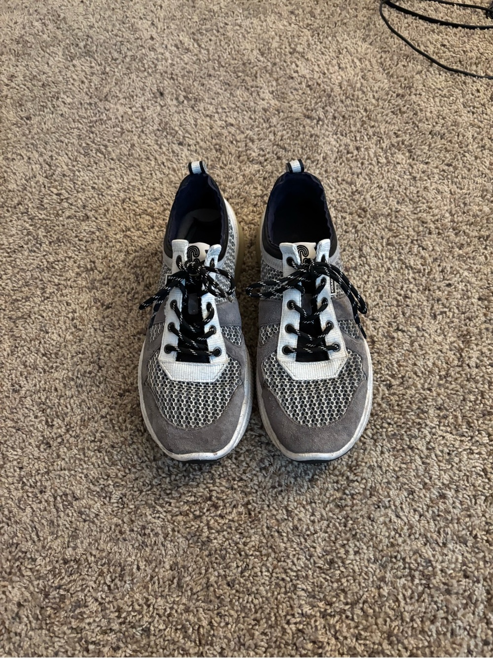 Coach Men's Gray and White Athletic Sneakers